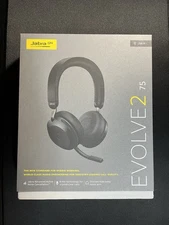 Jabra Evolve2 75 Wireless Headset - Black, USB-C MS Stereo, Link 390c Brand New