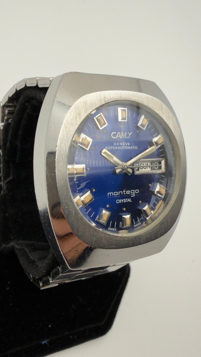 【稼働品】CAMY Superautomatic 腕時計 スイス製 30石 Camy Montego Vintage Swiss Watch Automatic Classic 1970s Stainless