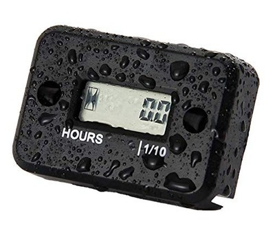 NInE-ROnG Inductive Hour Meter for Gas Engines, Digital Engine BLACK