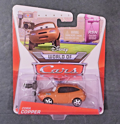 Cora Copper w/Camera Racing Sports Network RSN Disney Pixar Cars New