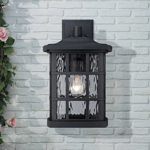 Quoizel Stonington 15 1/2" High Matte Black Outdoor Wall Light - Picture 1 of 3