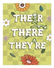 Colorful Floral Grammar Wall Art Poster Premium Quality Fine Art Print