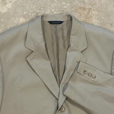 Brooks Brothers Blazer Mens 42S Khaki Poplin Sport Coat Jacket 3 Button Cotton