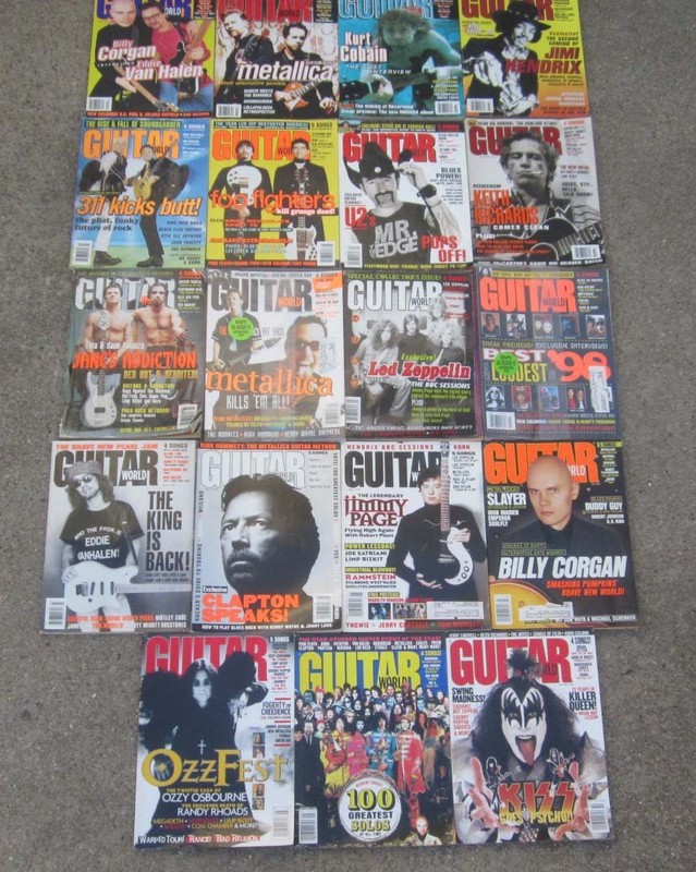 RARE GUITAR WORLD MAGAZINE Backissue Bundle - 19 issues  1996-1998 Page Kiss etc