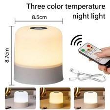 Touch Night Light Rechargeable RGB Dimmable LED Table Lamp with Remote