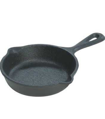 Lodge 8,89 cm/3,5 Zoll Pre-Seasoned Gusseisen Runde Mini Pfanne, Grau Schwarz