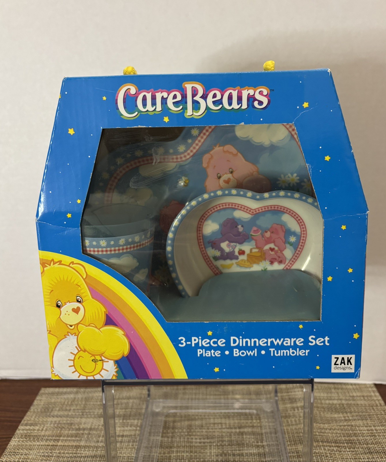 Care Bears 3-Piece Dinnerware Set.  vintage set, produced by Zak Designs 1980s.