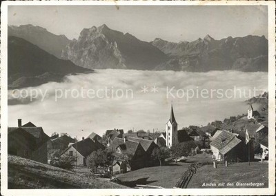 Amden Walensee SG with Glarnerbergen