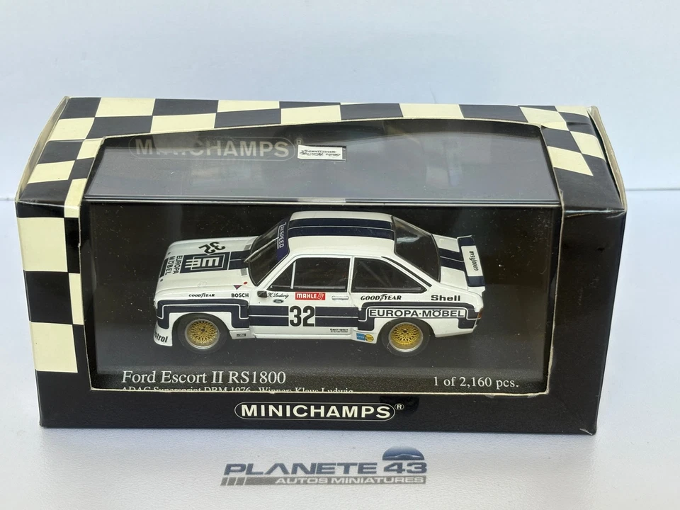 MINICHAMPS 400768432 FORD ESCORT II RS 1800 LUDWIG #32 1ST DRM SUPERSPRINT 1976 - Photo 3/3