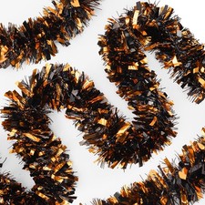 Halloween Black Orange Tinsel Garland 33 FT