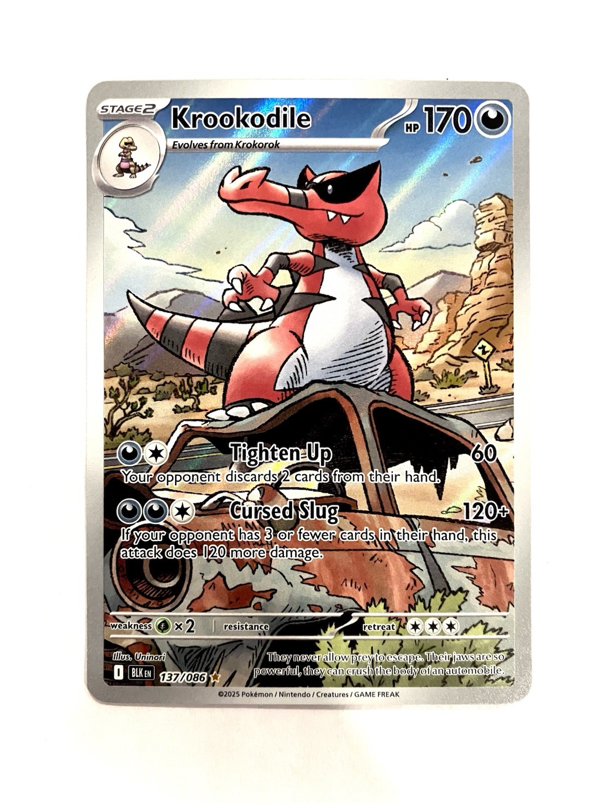 Krookodile 137/086 Black Bolt Illustration Rare Pokemon TCG Card NM