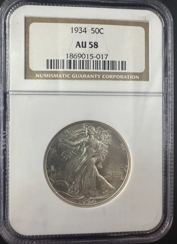 1934 Walking Liberty Half Dollar NGC AU58 | Sharp Strike | Original Luster | Key