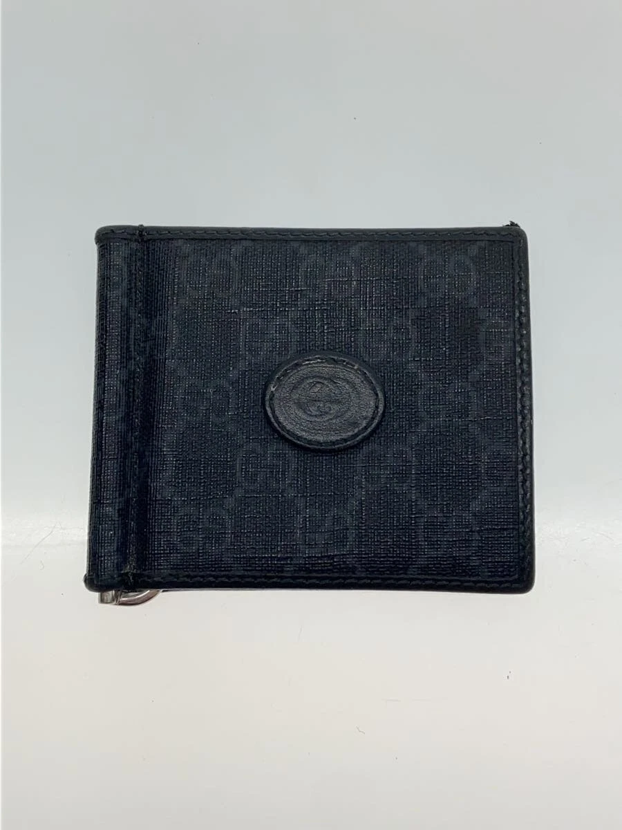 Portefeuille Gucci à deux volets/Pvc/Noir/Motif intégral//700686/Gg Supreme/Clip à billets