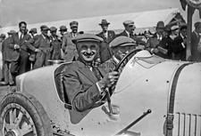 Bugatti factory racer Chassagne 1924 French Grand Prix Lyon racing press photo