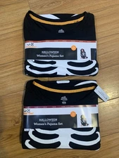 Women's Way To Celebrate Glow in the Dark Skeleton Bone Pajama Set Size 2X