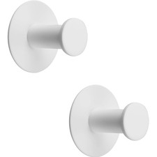 Crochet adhésif sans perçage salle de bain 2 pcs acier inoxydable blanc