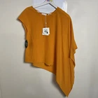 Sass & Bide Top Womens Size 8 Universal Language Silk Orange Asymmetric Loose