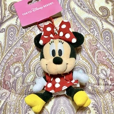 Disneyland Minnie Mouse Plush Key Chain Strap New Tokyo Disney Resort Japan F/S