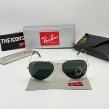 Ray-Ban RB3025 Aviator Sunglasses Gold Frame Glass Lens 60-14 135 mm