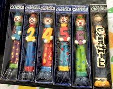 Amscan vntg Molded 8" candle NIP Pick 2 while they last Birthday Clown Over Hill