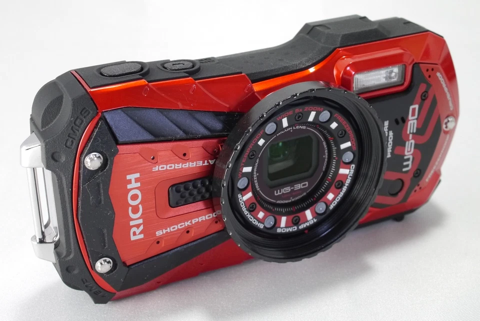⏯ RICOH WG-30 Vermillion Red 1.6MP Waterproof w/ 512MB SD Card JAPAN [Near MINT] - Image 4 of 4