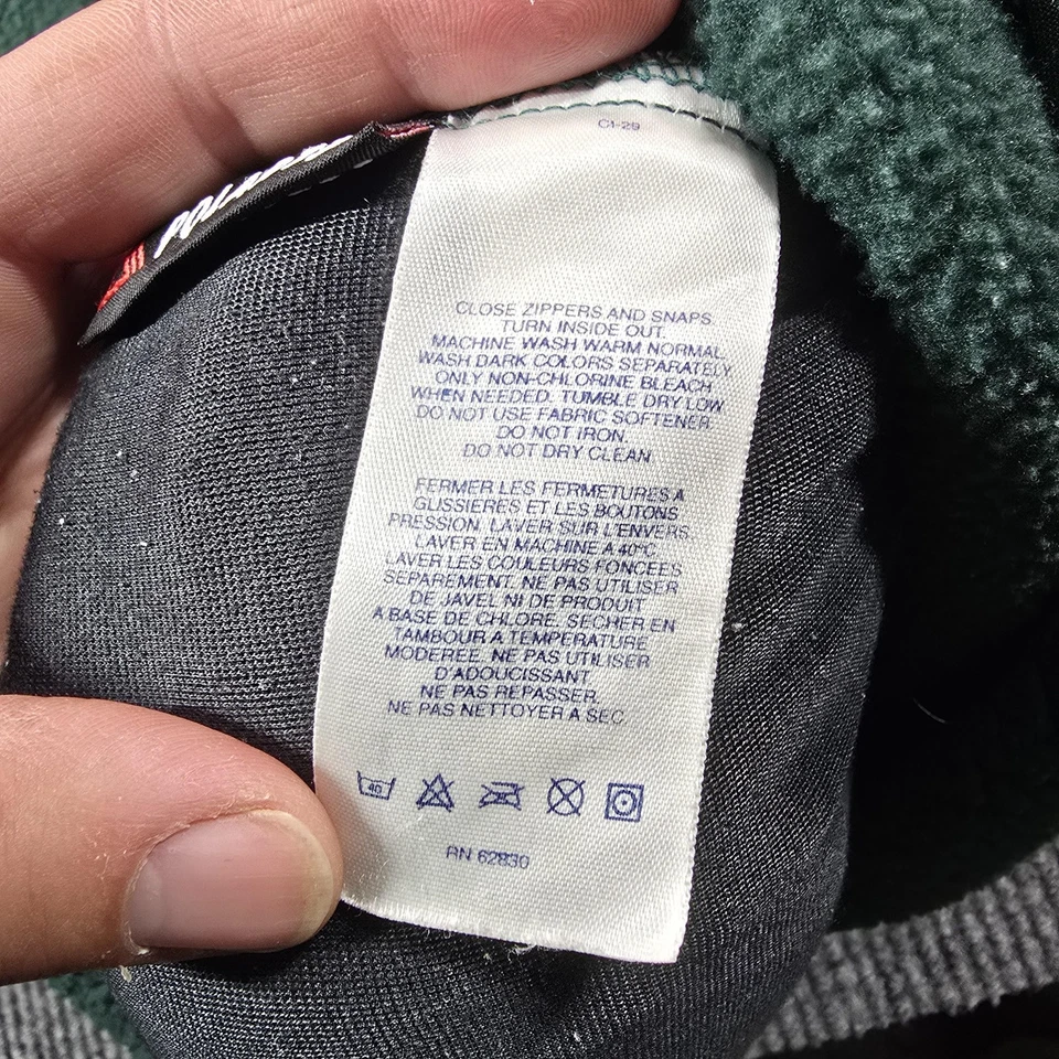 Chaqueta De Colección Lands' End Para Hombre Grande Verde Polartec Vellón Cremallera Completa Hecha en EE. UU. 90s Foto 4 de 4