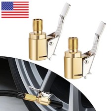 2x Heavy Duty Brass Tire Air Chuck Locking Quick Connect Inflator Hose Adapter