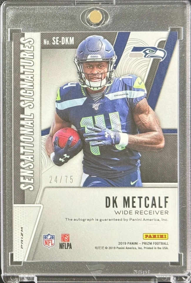 DK Metcalf 2019 Prizm Rookie Auto /75 Sensation Signature Green Scope - Image 2 of 2