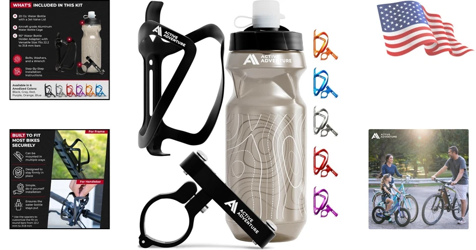 Open-Face Adjustable Water Bottle Cage Set for MTB & Road Biking Enthusiasts - Image 2 of 4