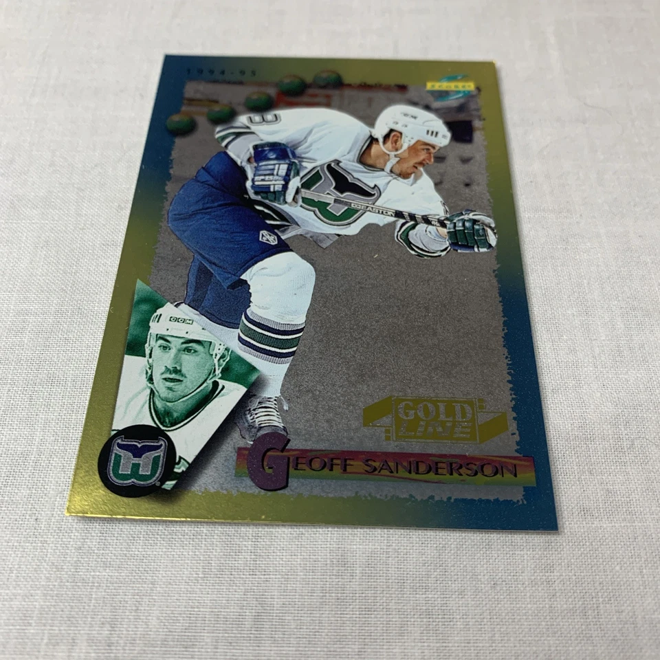 Geoff Sanderson #144 1994 Score Gold Line Hartford Whalers Hockey Card NHL NM - Image 2 of 4