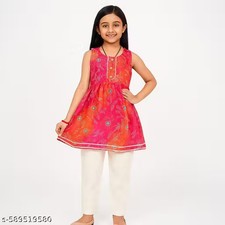 Diwali kurti set for girls printed kurti with pant / Kurti set for kids