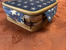 Longaberger 2009 Inaugural Flag Basket Liner Protector Tie On