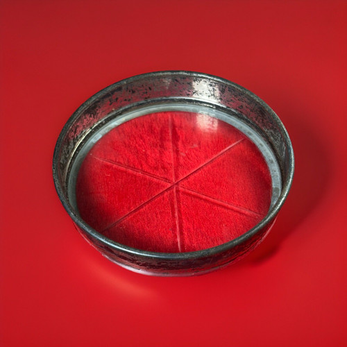 Birks - Sterling Silver Rim - Starburst Cut Glass Drink Coaster 3"