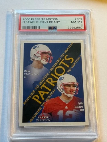2000 Fleer Tradition - Rookies To Watch Tom Brady/Dave Stachelski PSA 8 - #352