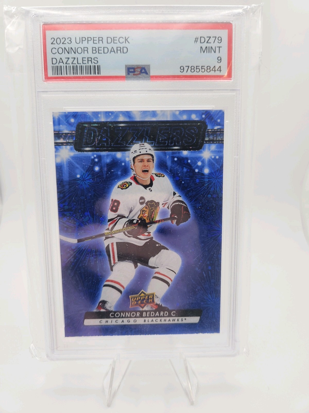2023-24 Upper Deck Series 2 - Dazzlers Connor Bedard #DZ-79 Blue (RC) PSA 9