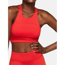 OUTDOOR VOICES Scarlett Red TechSweat Move Free High Neck Crop Top Bra Size S
