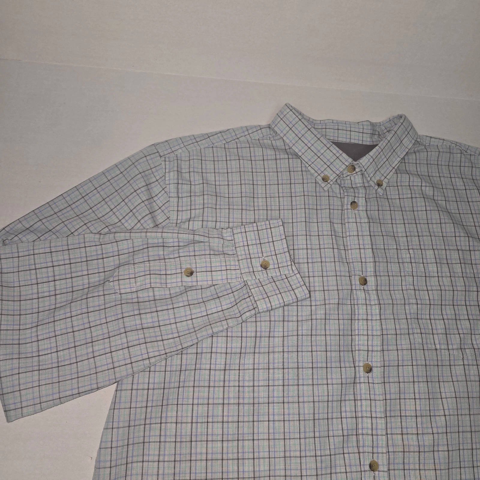 prAna Men's Long Sleeve Plaid Shirt Button-Up Breathe Size XL