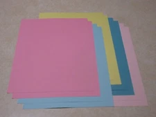 SALE!! 8.5 x 11 CARDSTOCK PAPER - BABY GIRL/BOY COLORS - 10 SHEETS - NEW!!