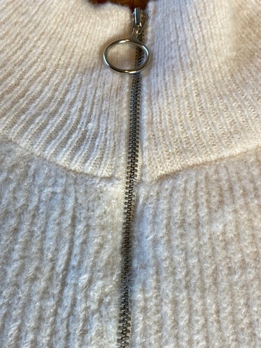 NWT Vero Moda Women's XXL Cream Ribbed High Neck 1/4 Zip Sleeveless Sweater Vest - Picture 4 of 12