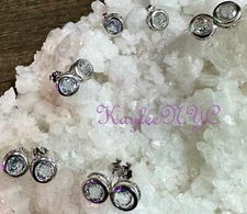 Wholesale Lot 5 Pairs 5mm Natural Topaz Sterling Silver 925 Studs