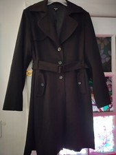 *rafaella* Belted Black Trench Coat Women's 12