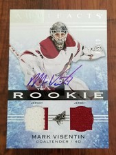 Mark Visentin 2014-15 Upper Deck Artifacts Jersey Auto Rookie Card - #05/12. rookie card picture