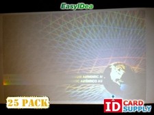 Pack of 25 Adhesive Holographic Overlay for Standard Size ID Cards | Authentic G