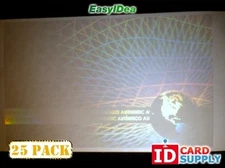 Pack of 25 Adhesive Holographic Overlay for Standard Size ID Cards | Authentic G