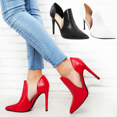 Damenschuhe A Spitze Pumps Stiefel Leder Kunststoff Toocool P2L572-6