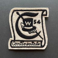 1954 Fairfax High School Jacket Patch • W Continentals • Los Angeles California