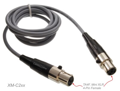 TA4F Mini XLR 4-Pin Female to Female Pro Audio Cable (Multi-Length)