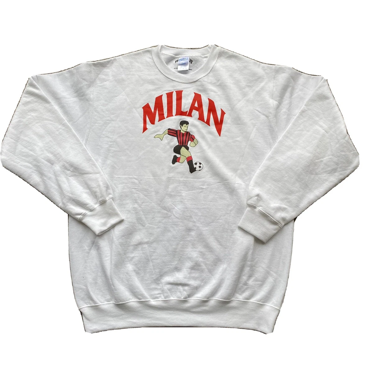 AC Milan Sweater Crewneck L FC Futbol Club Soccer Europe White FIFA World  Cup | eBay