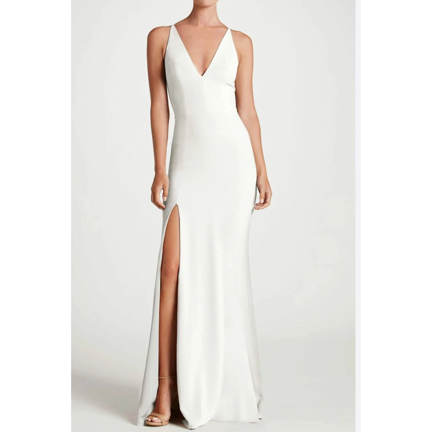 OFF WHITE Abito La Popolazione Iris Off White Formale Maxi Abito Taglia M Matrimonio