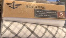 Dockers Handkerchiefs 100 Cotton MULTI-Color 5 Pack Only-5 Not 6 In Pack. NWOT